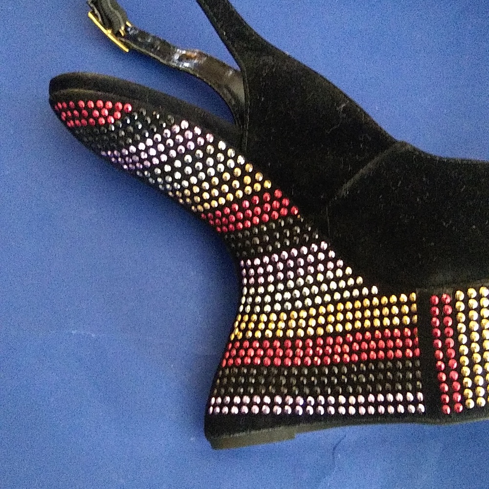 Scene Funky Waves Platform Sequin Slingback Peep … - image 8